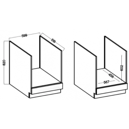 Szafka pod piekarnik 60 cm antracyt NESSA regulowane nogi 60 DG BB